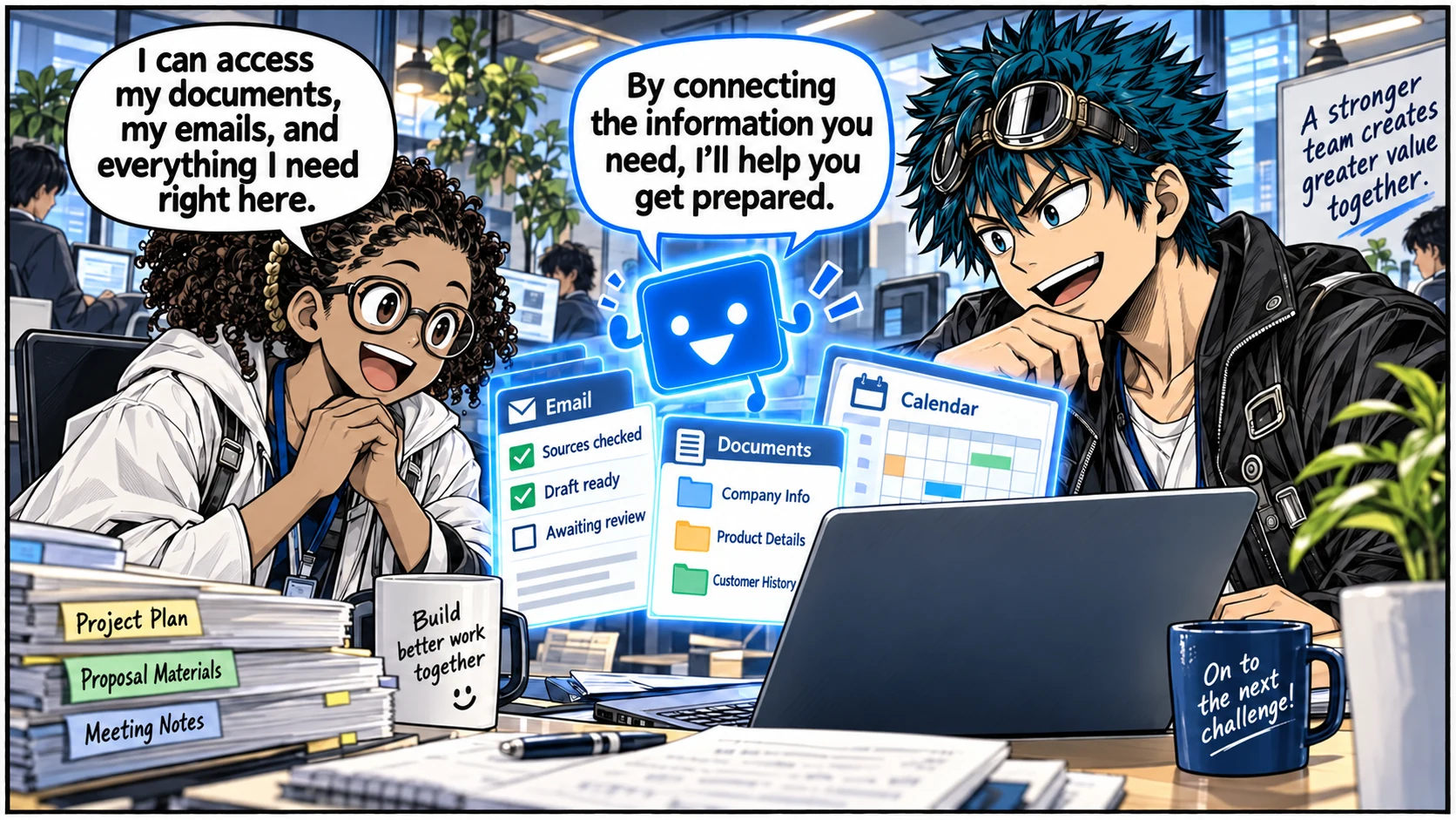 The team connects documents, email and calendars to SIMY.